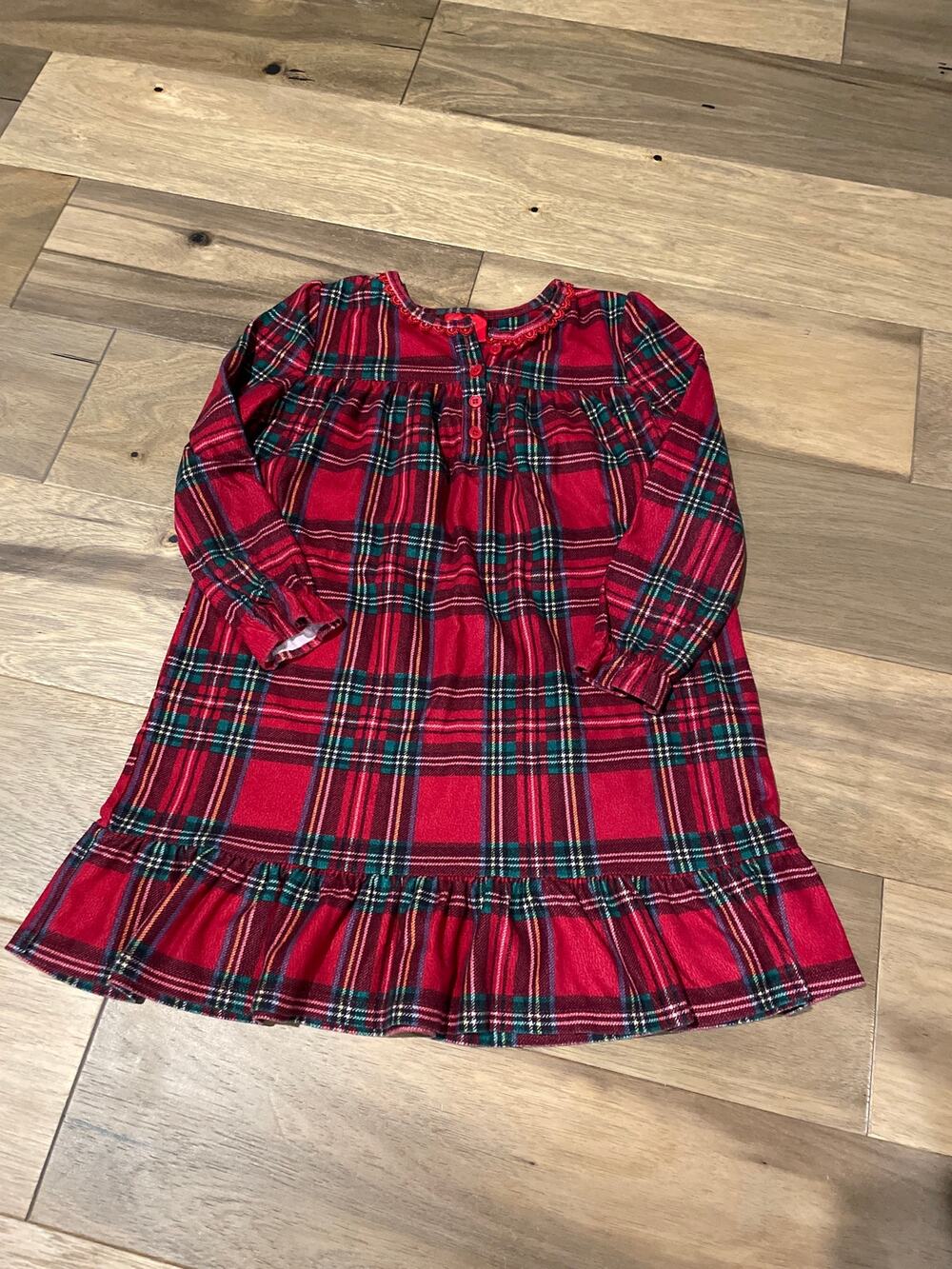 Family PJs Holiday Plaid Nightgown Kids M Red Green Ultra-Soft